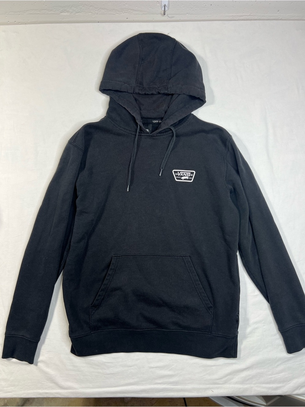 Vans Black Hoodie with White Chest Logo